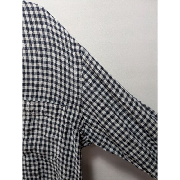 Urban Research Doors Womens European Linen Gingham Black/White Shirt Size Small - Picture 4 of 8